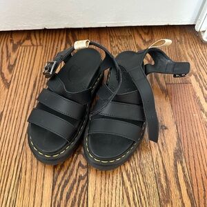 Dr. Martens Blaire Black Chunky Sandals with Ankle Strap